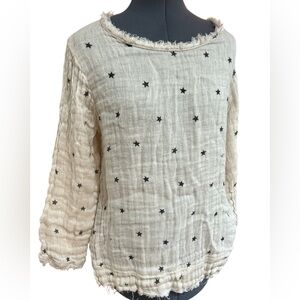 Paper lace gauze linen star top